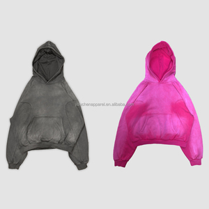 OEM <span class=keywords><strong>m</strong></span>ặt trời phai <span class=keywords><strong>m</strong></span>ờ rửa Mens quá khổ pháp Terry hoodie Boxy phù hợp với cắt Heavyweight Hoodies Áo Thun bán buôn - Product Image 5