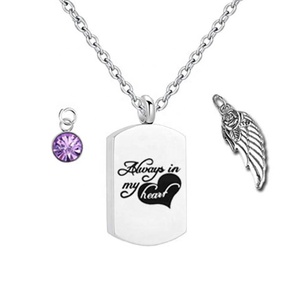 Colgante cuadrado de collar de piedra de nacimiento para cenizas de cremación con hermoso regalo, elegante joyería conmemorativa - Product Image 4