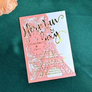 การ์ดเชิญงานแต่งงานแบบตัดเลเซอร์รูปหอไอเฟลปารีส ขนาด 5x7 นิ้ว พร้อมชื่อสั่งทำพิเศษ กระดาษเมทัลลิก สำหรับงานรับปริญญาและงานวันเกิด - Product Image 5