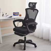 Chaise de bureau ergonomique contemporaine chinoise à dossier haut en maille, réglable en hauteur et pivotante, pour usage au bureau, à domicile ou au bureau d'ordinateur