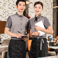 Uniforme de serveuse de Restaurant professionnel d'été pour femmes ensemble de chemise à manches courtes pour accessoires de caissier de réception d'hôtel