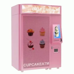 Máquina de venda de sobremesa cupcake automática, máquina com função refrigerada e elevador