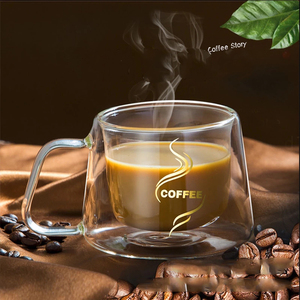 Taza de Café de Vidrio de Doble Pared Cuadrada Creativa para Hacer Logotipos - Product Image 1
