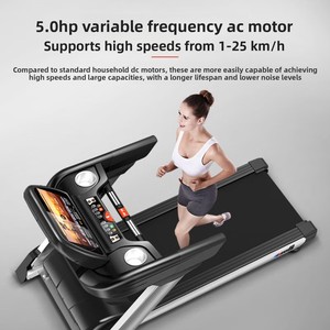 Tapis de course intelligent Yipao commercial pliable avec grand écran HD, moteur 5 CV, inclinaison électrique, multifonctionnel, pour usage domestique, large, silencieux, spécial salle de sport - Product Image 4
