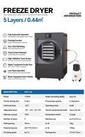 Équipement de séchage domestique compact pour bureau, 220V, à faible consommation d'énergie, faible bruit, avec roulement, pour la transformation alimentaire familiale