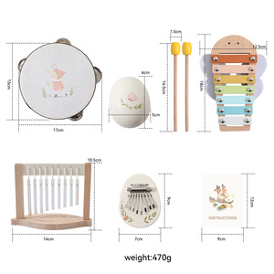 <span class=keywords><strong>Kit</strong></span> de jouets de percussion Montessori, ensemble d'instruments de <span class=keywords><strong>musique</strong></span> en bois pour bébés de plus d'un an - Product Image 6