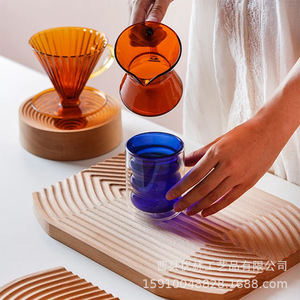 Wooden <b>Tea</b> <b>Tray</b> Beech Wood Water Ripple Pattern Home Coffee Serving <b>Tray</b> Food Beverage Use - Product Image 1
