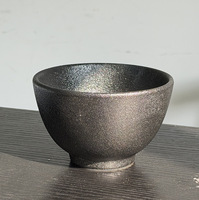 Petit bol à dessert et à condiments en céramique et porcelaine, sous glaçure noire, compatible micro-ondes, design minimaliste