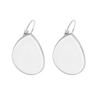 Boucles d'oreilles en acier inoxydable, 50 pièces, personnalisées, à remplir avec crochet pour femmes, en argent