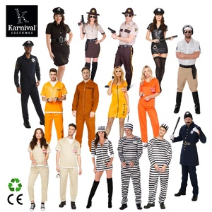 Costume de Cosplay de Prisonnier pour Homme Adulte, Thème Halloween, Vente en Gros ODM, Ensemble Haut, Pantalon et Badge en Polyester - Product Image 6