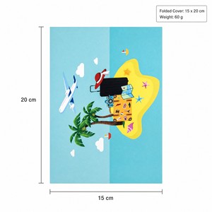 Carte de vœux 3D pop-up sur le thème du voyage, artisanat en papier fait main, cadeau avec vernis mat et impression offset pour anniversaire et fêtes - Product Image 3