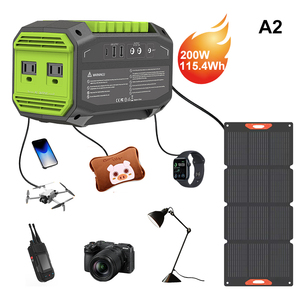 แบตเตอรี่ลิเธียมแท้ 200W ยี่ห้อ Brand Original  แบบ Modified Sine Wave MPPT  สถานีไฟฟ้าพกพาขนาดเล็ก  รองรับปลั๊ก AU US พร้อมแผงโซลาร์ - Product Image 4