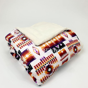 Manta de Sherpa con estampado occidental <span class=keywords><strong>azteca</strong></span> del sudoeste, franela suave, cálida y ligera para uso en todas las estaciones como artículo decorativo - Product Image 5