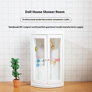 Boutique Mini 1:12 juguetes de madera DIY accesorios para casa de muñecas ducha blanca en miniatura adornos para el hogar para muñecas o figuras de juguete - Product Image 2