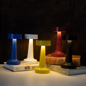Modern Fashionable Rechargeable Cordless Touch Control Dimmable Metal <strong>Table</strong> Lamp With Pleated Shade for Home Bar - Product Image 4