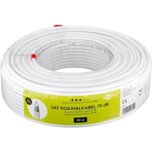 Câble coaxial Goobay Sat 75 dB 50 m pour antenne coaxiale Full HD 1080p - Product Image 1