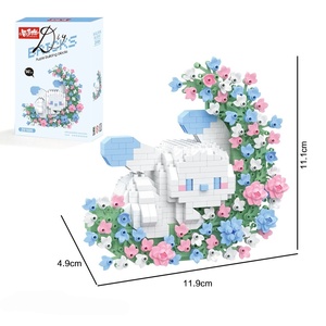 Lua Nova Flor KT <span class=keywords><strong>Cat</strong></span> DIY Assembly Toy Micro Partícula Educacional Plástico <span class=keywords><strong>Building</strong></span> Block Sets Fábrica Atacado para Crianças - Product Image 4