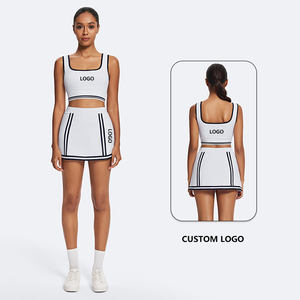 テニススカートセット2ピースセット女性服,カラーブロック - Product Image 1