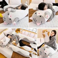 Oreiller géant en peluche pour chat, oreiller de sommeil en peluche pour chaton, oreiller câlin doux et long pour chaton, poupée