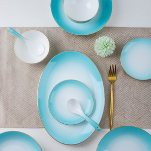 Best-selling 68pcs Nordic Luxury Cookware <b>Sets</b> Bone China Plates and Bowls Dinnerware <b>Sets</b> Porcelain Dinner <b>Sets</b> - Product Image 3