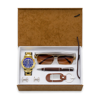 Coffret Cadeau de Luxe pour Homme : Lunettes Aviateur, Montre, Stylo, Boutons de Manchette et Porte-clés – Pack d'Accessoires Intelligents