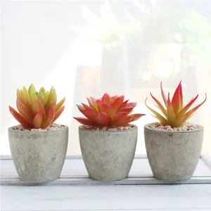 Potted Faux Succulent Mini Paper Potted Succulent Artificial Plants s For House living Room Decoration
