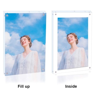 Support de cadre photo magnétique double face en acrylique transparent avec logo personnalisé imprimé en sérigraphie – Le cadeau idéal pour la maison, le bureau ou la boutique - Product Image 2