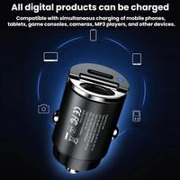 Promo Panas Charger Mobil Mini 45W dengan Cincin Tarik, Adaptor Pengisian Cepat Tipe-C PD untuk Mobil C13-D13