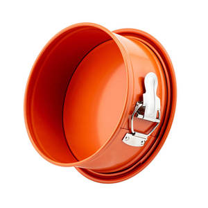 Xinze Moule à ressort en acier au carbone orange personnalisé de 9 pouces Poêle ronde à gâteaux en éponge de 0.6mm d'épaisseur - Product Image 1