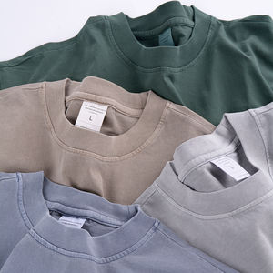 Camiseta Vintage de Algodón Grueso Estilo Oversize para Hombre, con Lavado Ácido, en Blanco para Impresión al por Mayor - Product Image 3