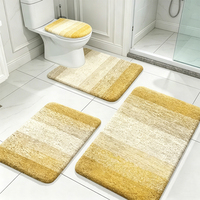 Ensemble de tapis de salle de bain en fausse fourrure de cachemire personnalisé en 3 pièces, absorbant, antidérapant, lavable, pour la salle de bain