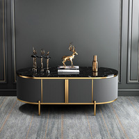 Table à thé en bois MDF avec dessus en marbre avec tiroir pour salon Table à café fabriquée en usine Vente en gros