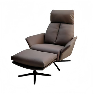 Chaise noire avec mécanisme, base en acier de 2,5 mm d'épaisseur, structure à quatre branches, pivotante, inclinable, support manuel, design moderne - Product Image 1