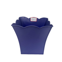 Pots de fleurs en métal, seaux à fleurs à bord festonné de couleurs assorties, conteneurs décoratifs pour le jardinage intérieur et extérieur