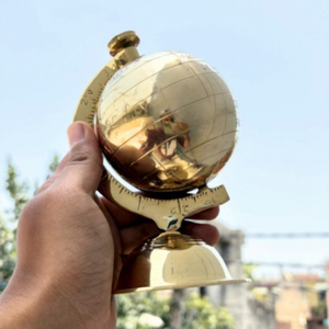 Brass Rotating World <b>Globe</b> Handmade Vintage <b>Desk</b> Decor Antique Map Sphere Nautical Office Decoration Traveler Gift Study Table - Product Image 1