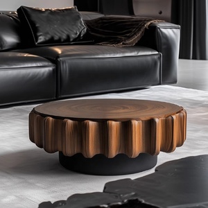 Ý Vòng Bằng Gỗ Bàn Cà Phê Cao Kết Thúc Hiện Đại Sáng Tạo Thiết Kế Nghệ Thuật Bảng Cho Căn Hộ Nhỏ Phòng Khách Độc Đáo Trang Trí Nội Thất - Product Image 4