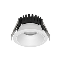 Plafonnier LED encastré à découpe profonde SMD 85 °   Plafonnier encastré en aluminium pur avec réflecteur, CCT réglable et variateur d'intensité, idéal pour les hôtels