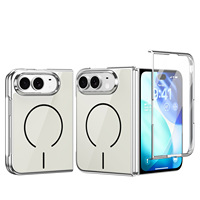 Étui de protection antichute minimaliste à sensation premium avec anneau magnétique en verre électroplaqué pour écran pliable