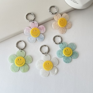 New Acrylic Cartoon Sunflower Coin Holder Keychain <b>Cute</b> for Flower Bag Charm Colorful Unique Design Pendant <b>Purse</b> Backpack - Product Image 1