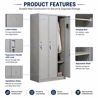 Armoire de rangement en acier à 3 portes, personnalisable, pour vêtements, autoportante, moderne et polyvalente, organisateur de garde-robe sur mesure, vente en gros