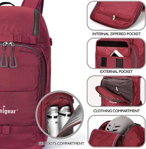 Muestra gratuita, mochila de exterior personalizada de fábrica, venta al por mayor, bolsa personalizada para botas de esquí, mochila para botas de esquí - Product Image 3