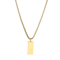 Collier pendentif en acier inoxydable 10x25mm, nouvelle mode, avec lettre gravée, logo personnalisé, barre verticale, breloque