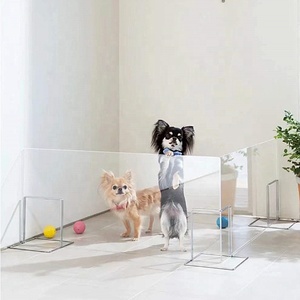Valla desmontable de plástico transparente para perros, portón de acrílico para mascotas, para interior, protección de animales pequeños - Product Image 2