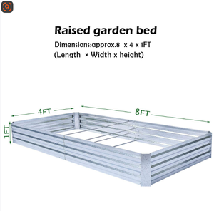 Large Rectangular Outdoor Planter Box Galvanized Steel Raised <b>Garden</b> Bed Kit for Home Modular Design Vegetables Herbs - Product Image 2
