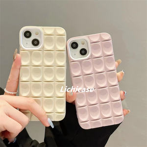 Lichicase Concise Color sólido Enrejado Funda blanda a prueba de caídas para Realme C35 C55 TPU Funda trasera de silicona - Product Image 3