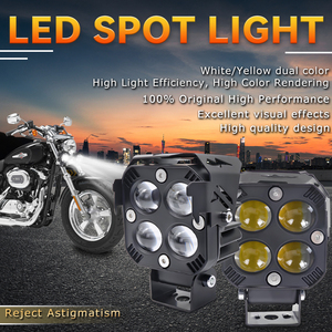 4 projecteurs LED bicolores jaune et blanc 5D, feux auxiliaires de conduite, feux de route tout-terrain 4x4, phares de moto pour toutes les voitures - Product Image 2