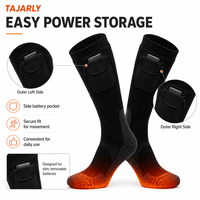 Chaussettes chauffantes électriques pour hommes TAJARLY avec logo personnalisé, chaussettes thermiques épaisses 7,4 V avec poche pour batterie, pour le travail en extérieur, la randonnée, le camping