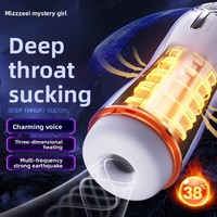 Godet de masturbation vibrant Deep Throat chauffant, 12 modes de vibration, 5 modes de succion, son réaliste, rechargeable, écouteurs offerts, pour hommes