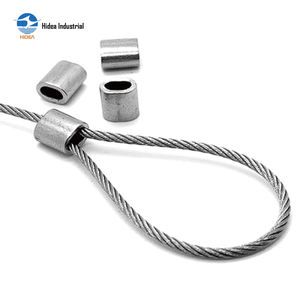 Manchons ovales galvanisés durables HIDEA de 5/16'' à 1 1/4'' pour sertissage ovale de terminaison pour câble métallique, ligne de pêche et tube - Product Image 1