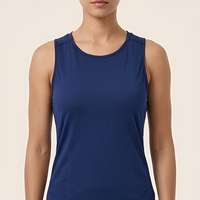 Tank Top Yoga Wanita Ukuran Besar, Leher Bulat Tanpa Lengan, Cepat Kering, Bernapas, Ukuran Besar, Baju Olahraga Wanita, Vest Fitness